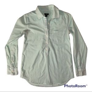 J. Crew Mint Green Striped Button Up Shirt XXS